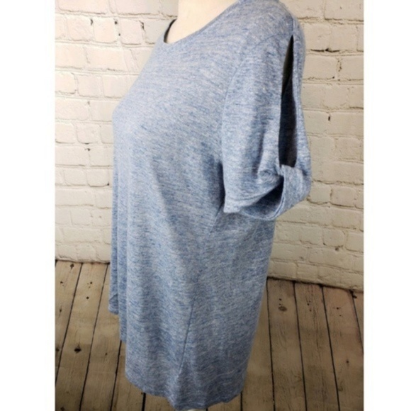 Athleta Shirt Zephyr Linen Cold Shoulder Small - Picture 2 of 6